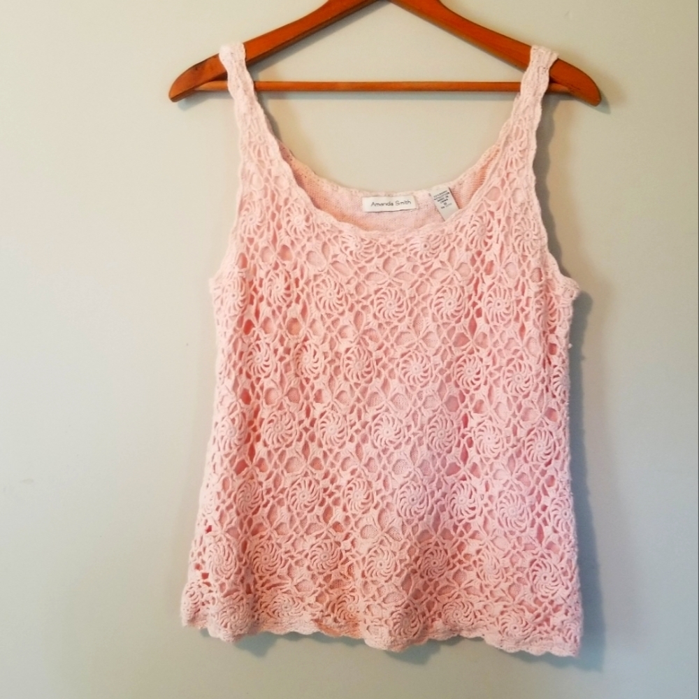 Amanda Smith Crochet Cotton Ramie Tank Top
